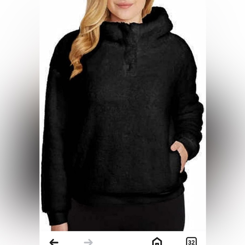 Lukka Lux Black Sherpa Pullover Hoodie